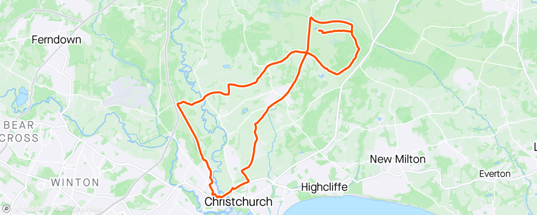 Map of the activity, Hike a bike but tail wind home