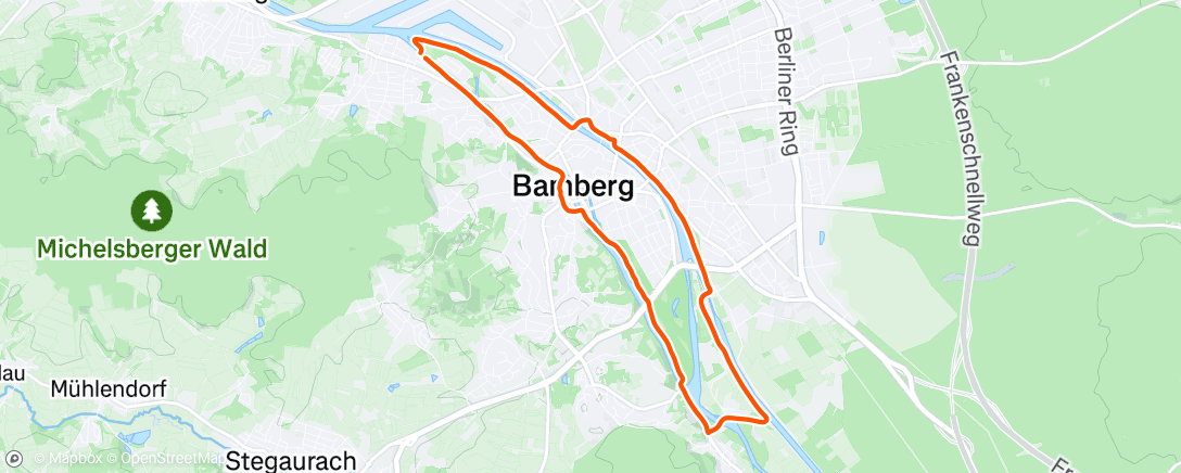 Map of the activity, Afternoon Run
