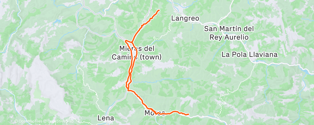 Map of the activity, Bicicleta a la hora del almuerzo