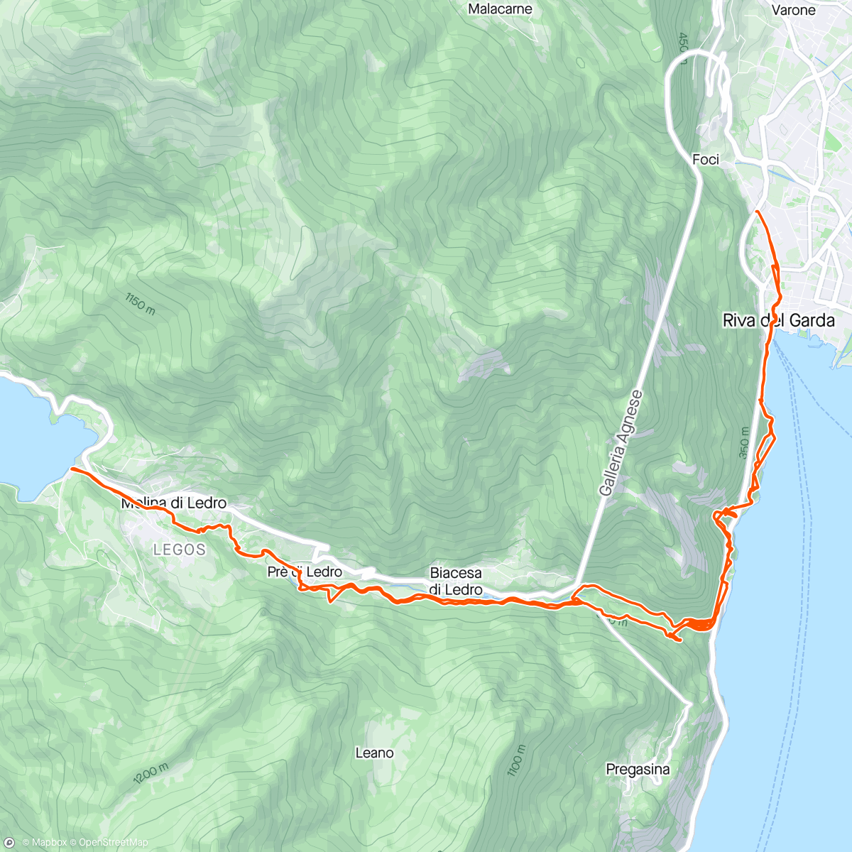 Map of the activity, La Ponale da Riva del Garda al lago di Ledro