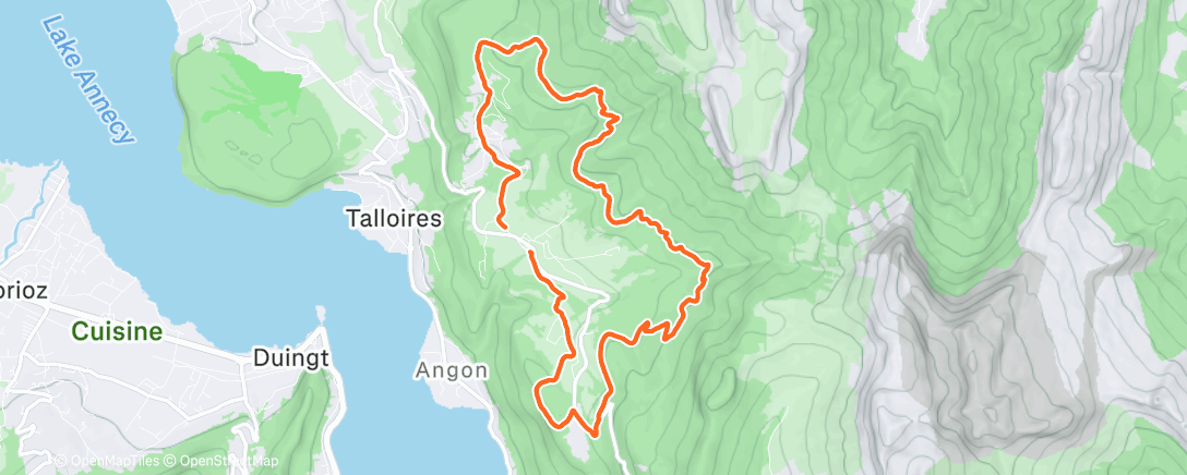 Карта физической активности (Trail dans l'après-midi)