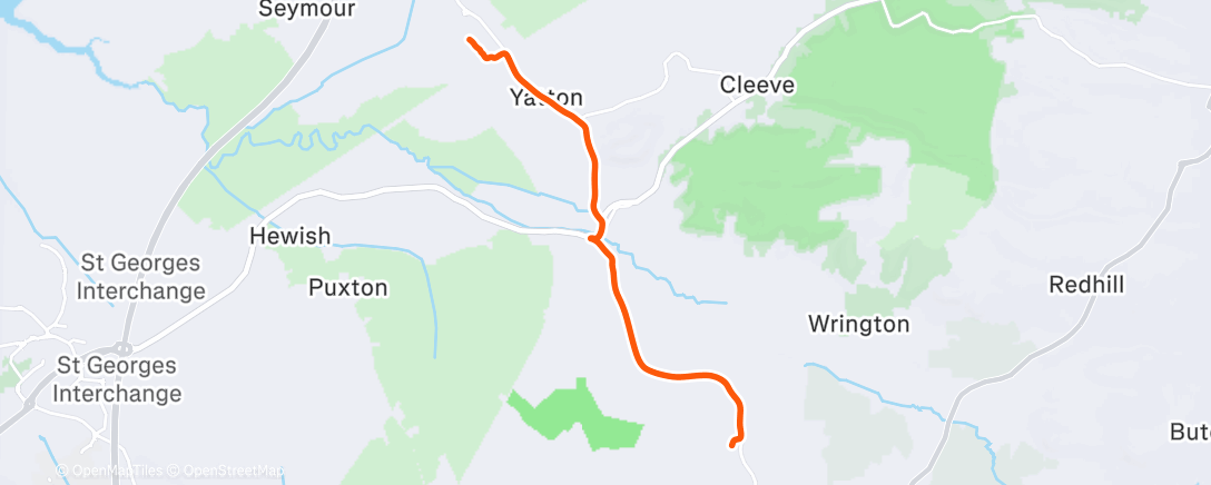 Map of the activity, Evening Ride