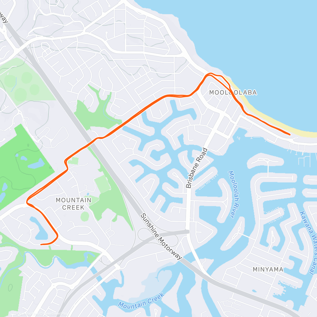 Map of the activity, Afternoon Run