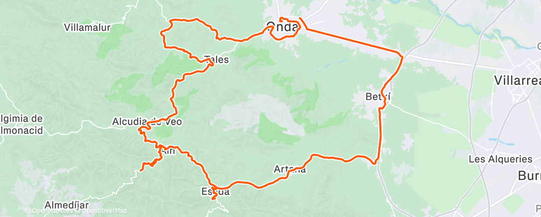 Map of the activity, Bicicleta por la mañana