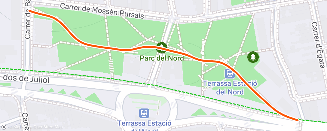 Map of the activity, Bicicleta por la mañana