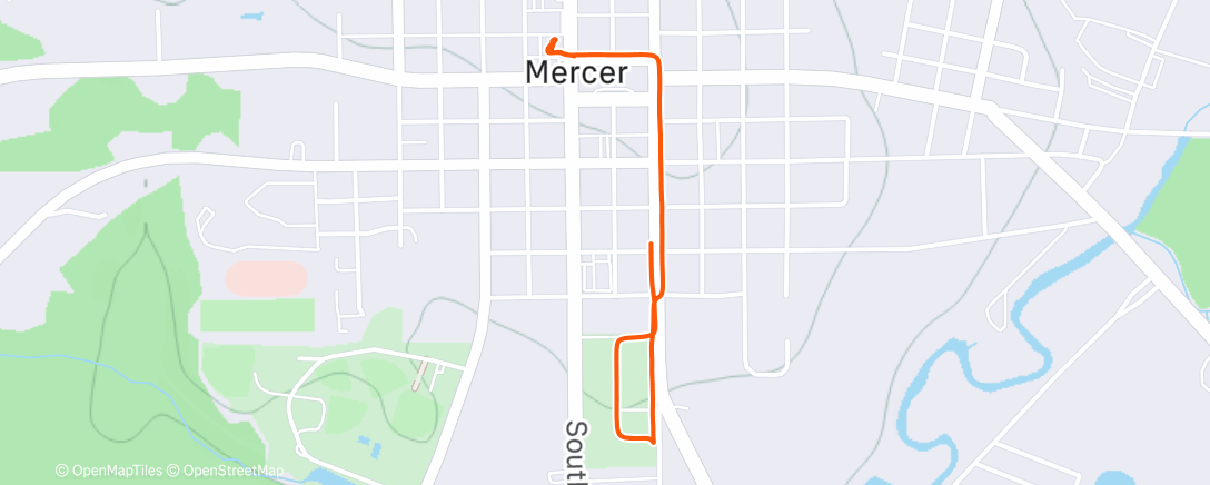 Map of the activity, Xmas walkabout, Mercer, pa