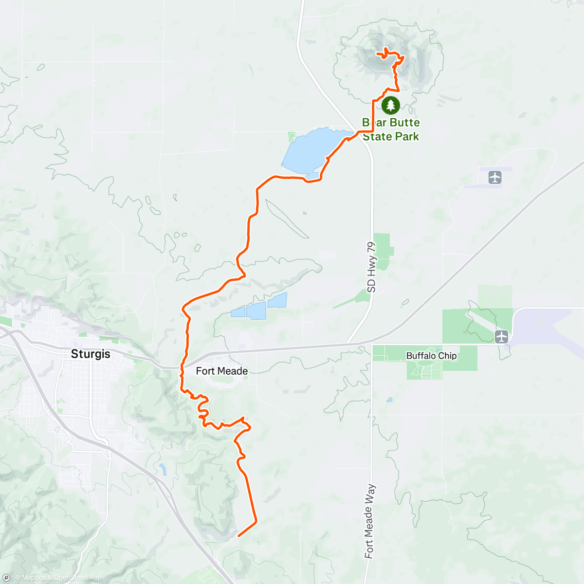 Map of the activity, Bear Butte - Day 9 of the Centennial Trail