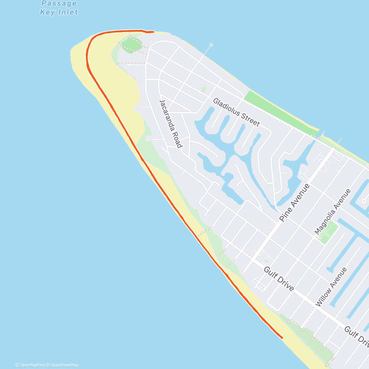 Map of the activity, Beach walk