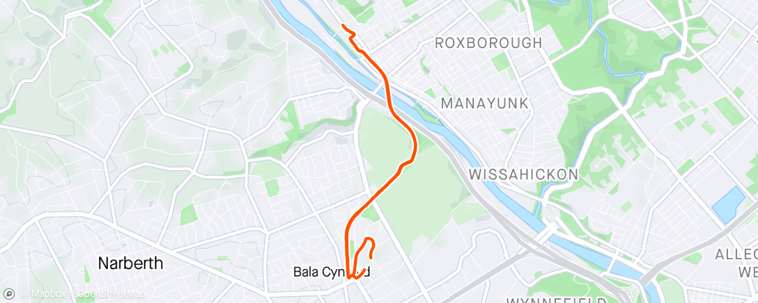 Map of the activity, Afternoon Run