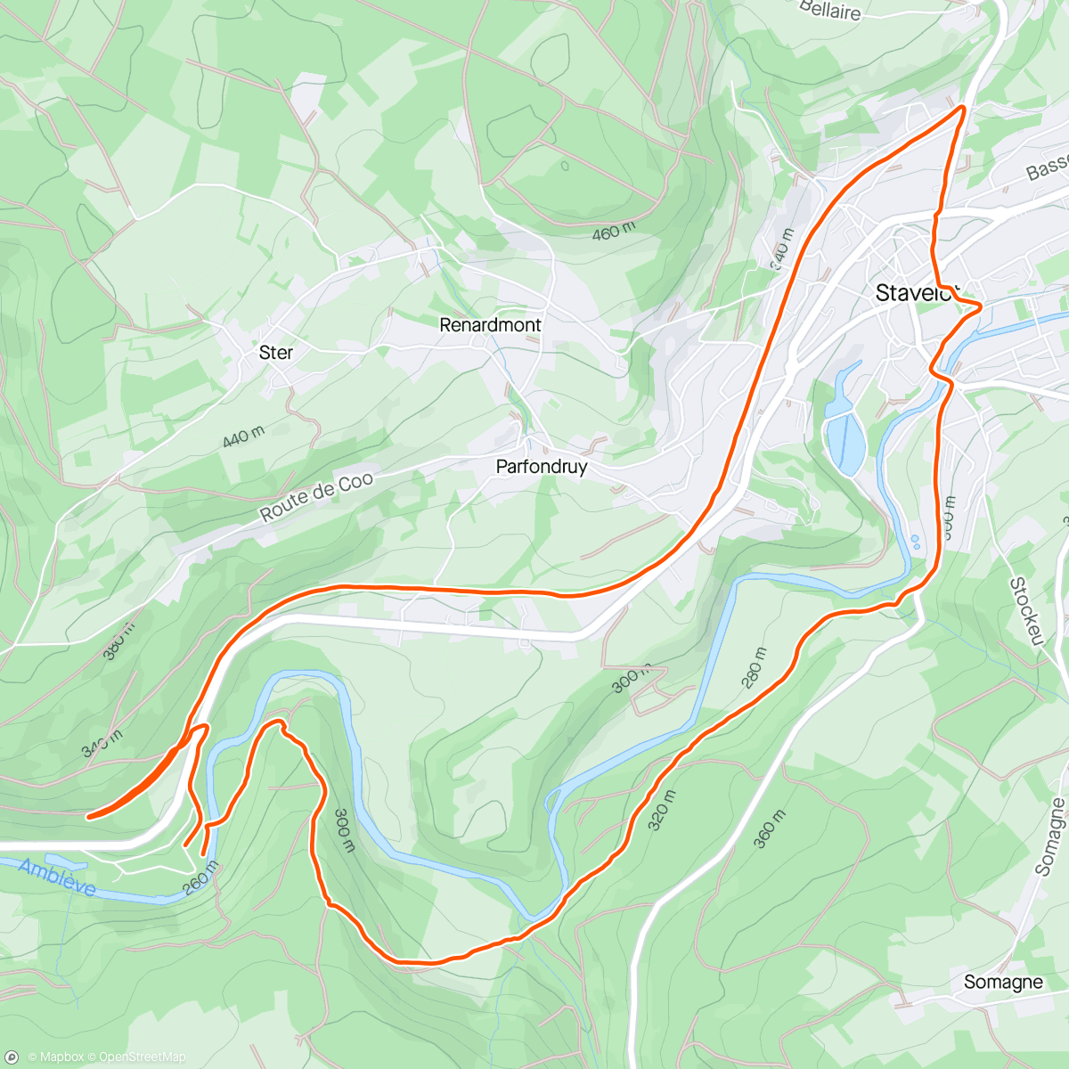 Mapa de la actividad, Namiddagloop