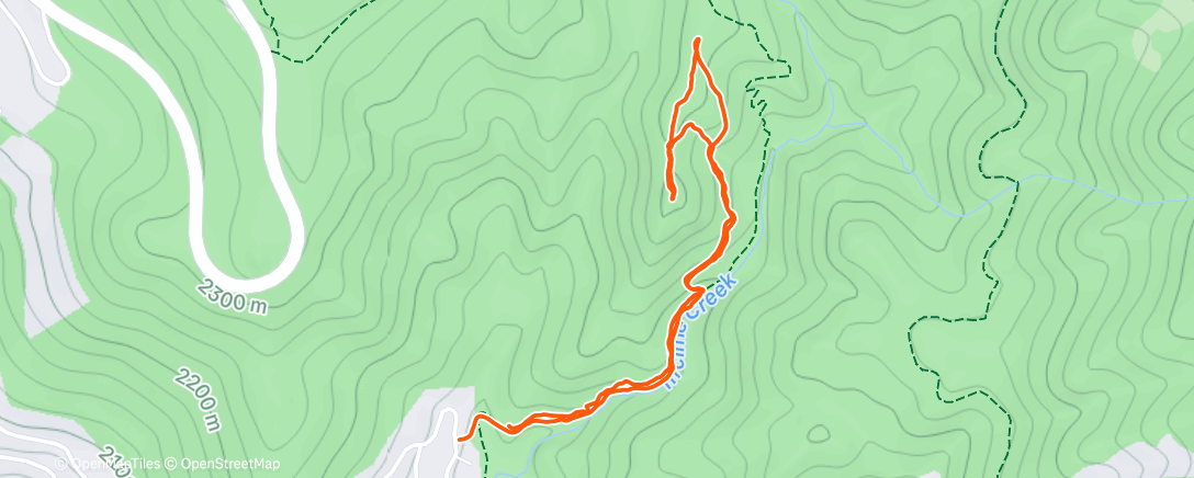 Map of the activity, Afternoon Trail Run