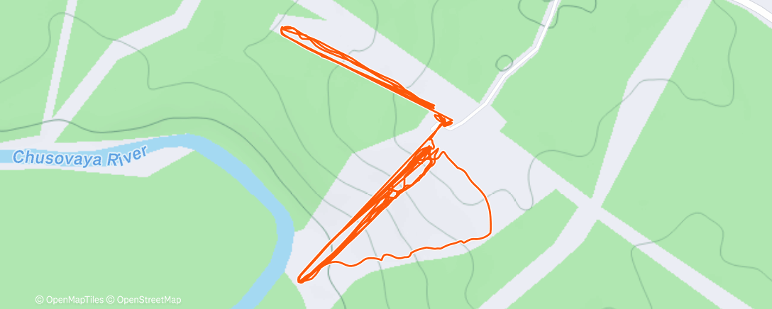 Карта физической активности (Заезд на горных лыжах (день))