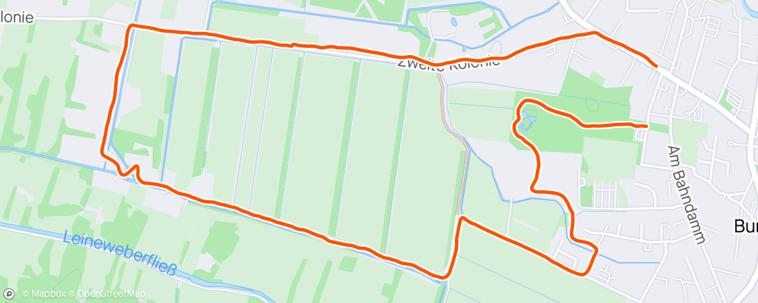 Map of the activity, Lauf am Abend