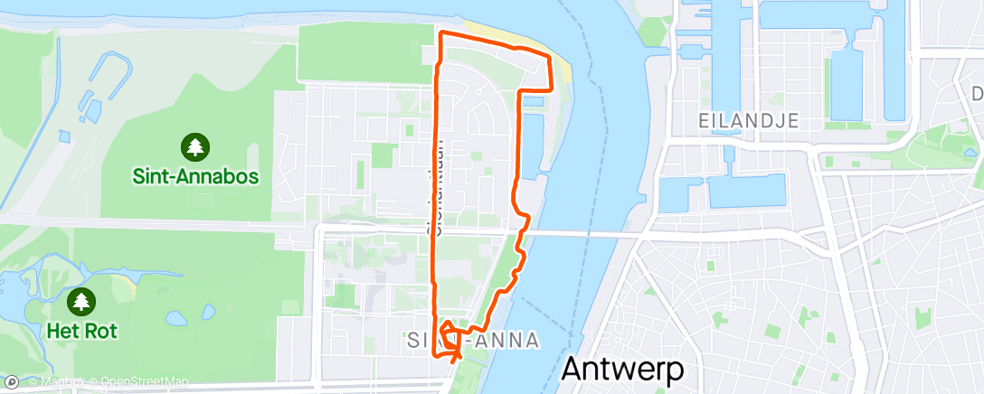 Map of the activity, Partytrain warmup run