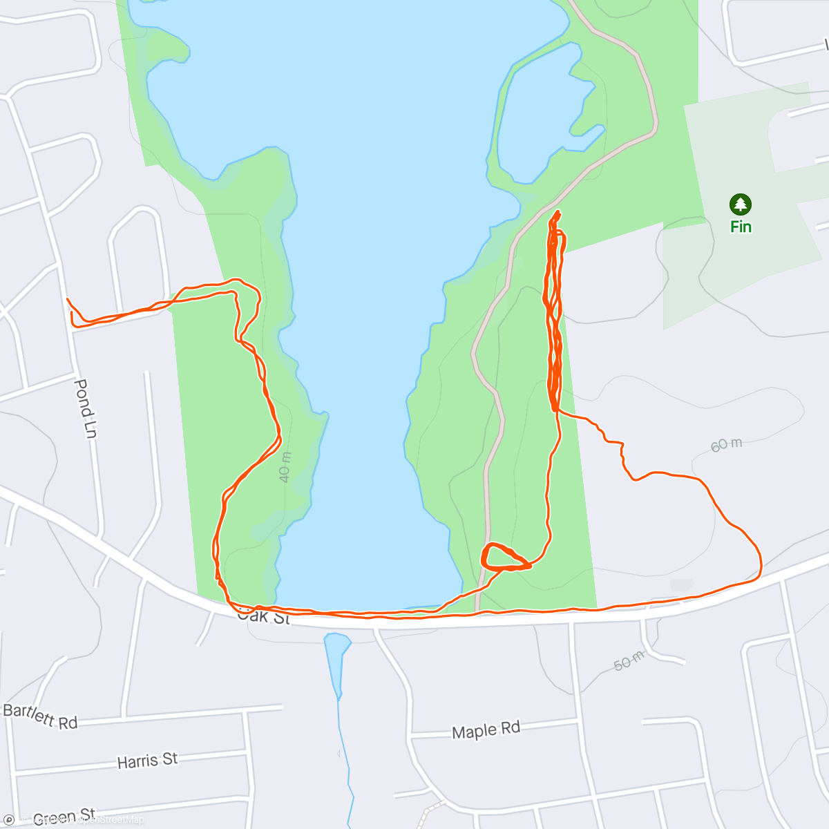 Map of the activity, Lunch Hike -- Mini Hill Repeats