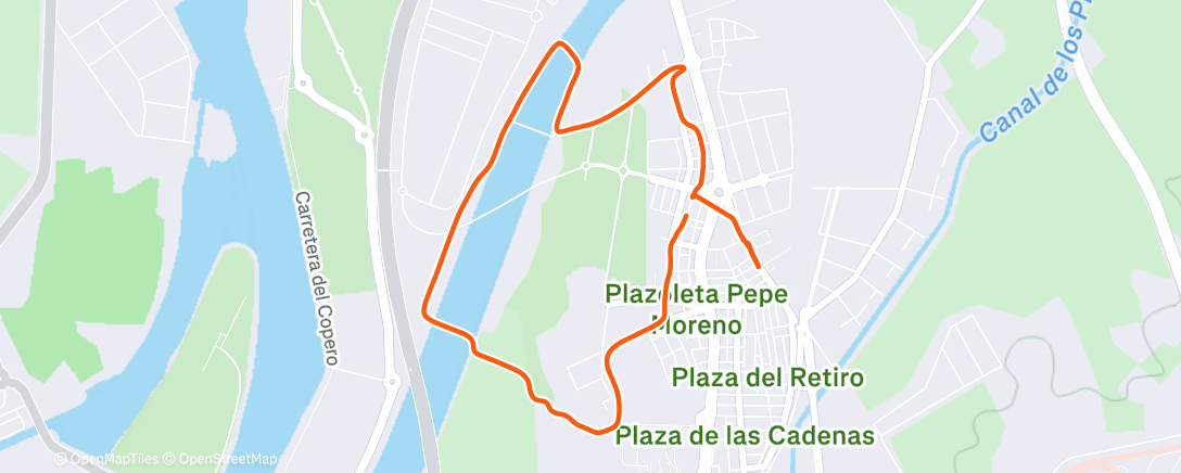 Map of the activity, Carrera de tarde