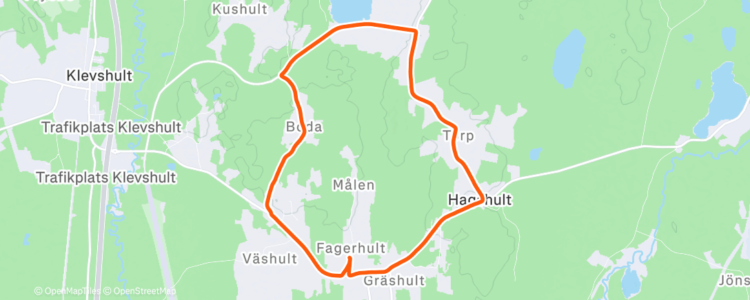 Map of the activity, Afternoon Run