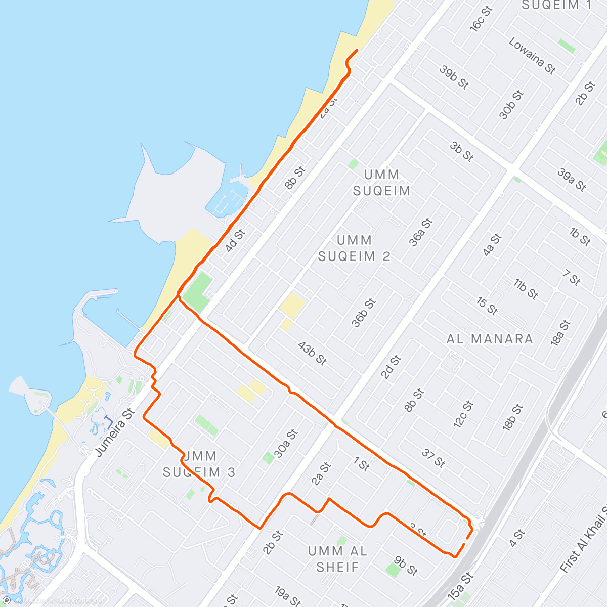 Map of the activity, Jogging back in the Hood