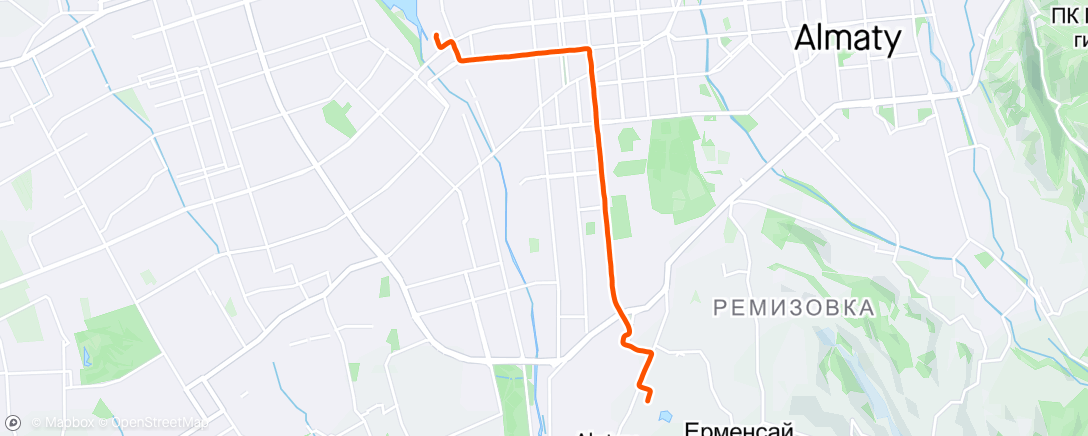 Map of the activity, Гравийный велозаезд (вечер)