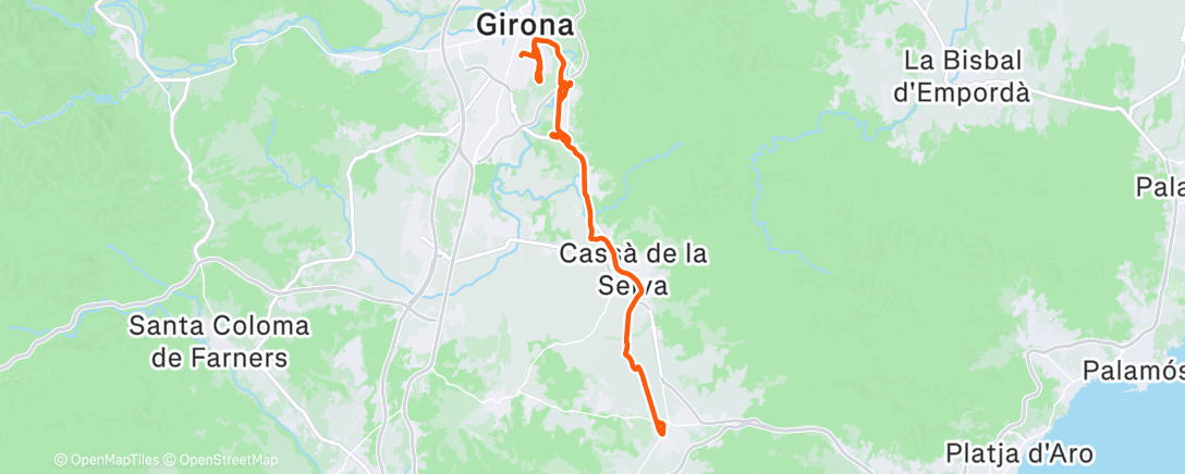 Mapa da atividade, Girona-Llagostera-Girona