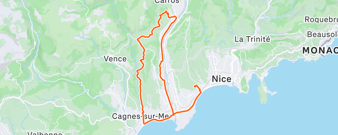 Mapa da atividade, Sortie vélo le midi