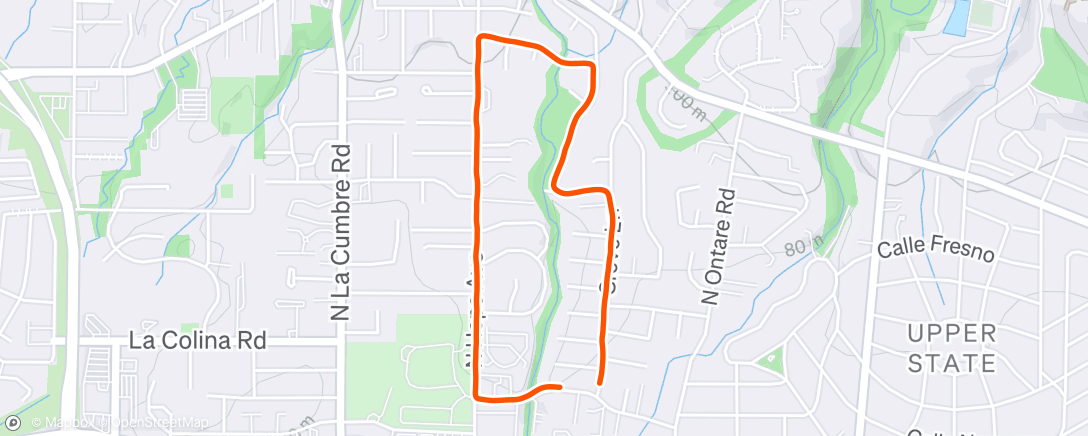 Map of the activity, Afternoon Run