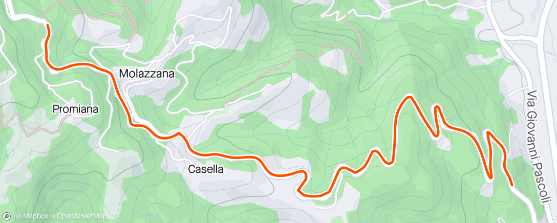 Map of the activity, Crono Molazzana
