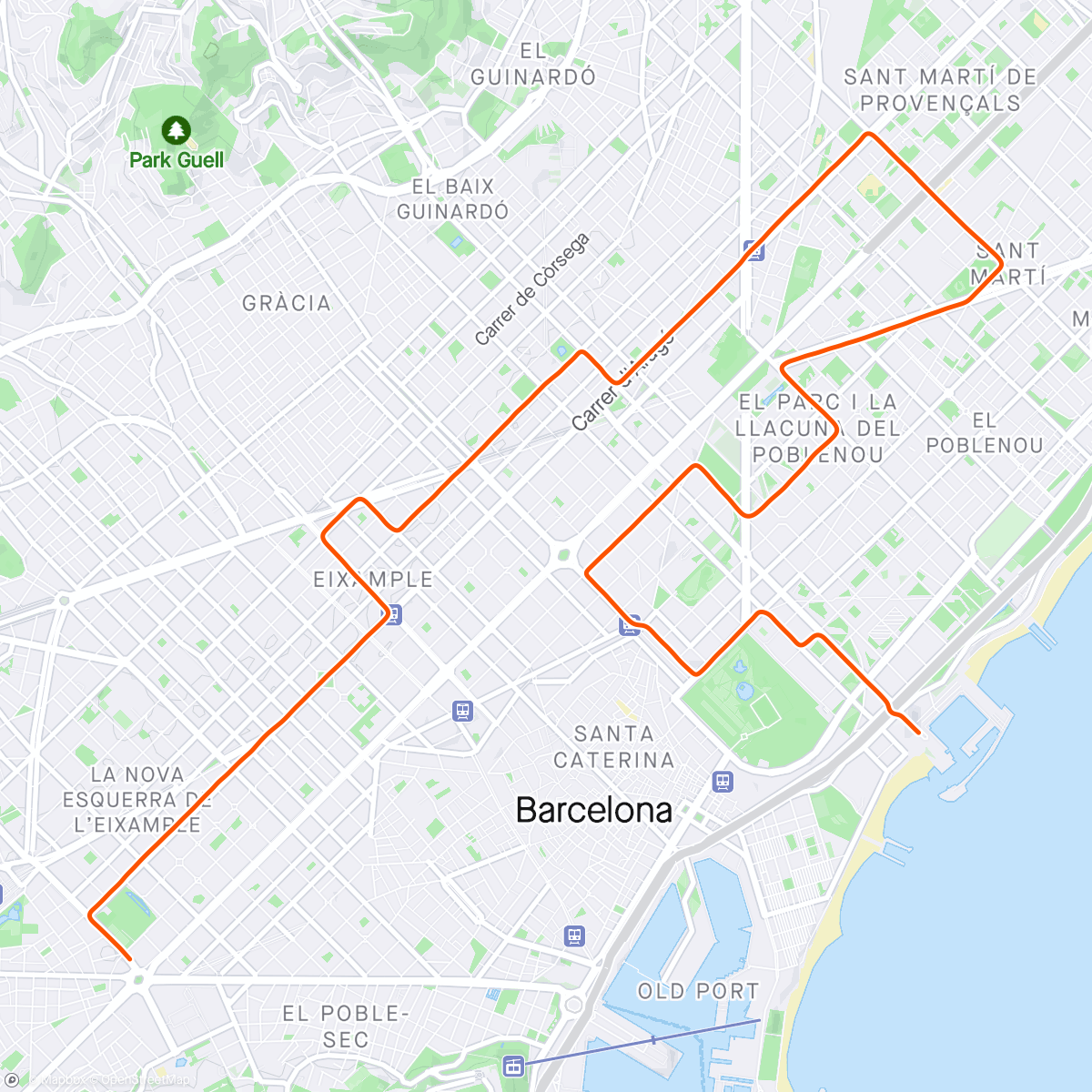 Map of the activity, ROUVY - La Vuelta 2023 | Stage 1 - Barcelona