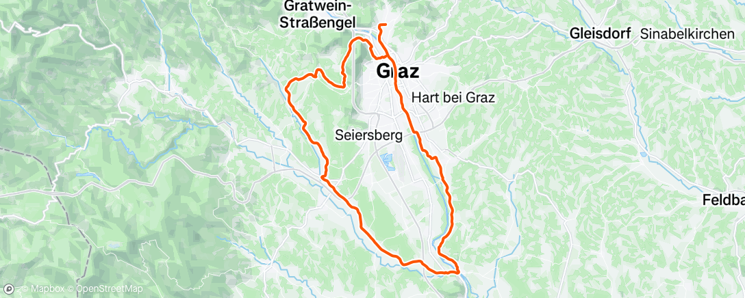 Map of the activity, Mittagsradfahrt