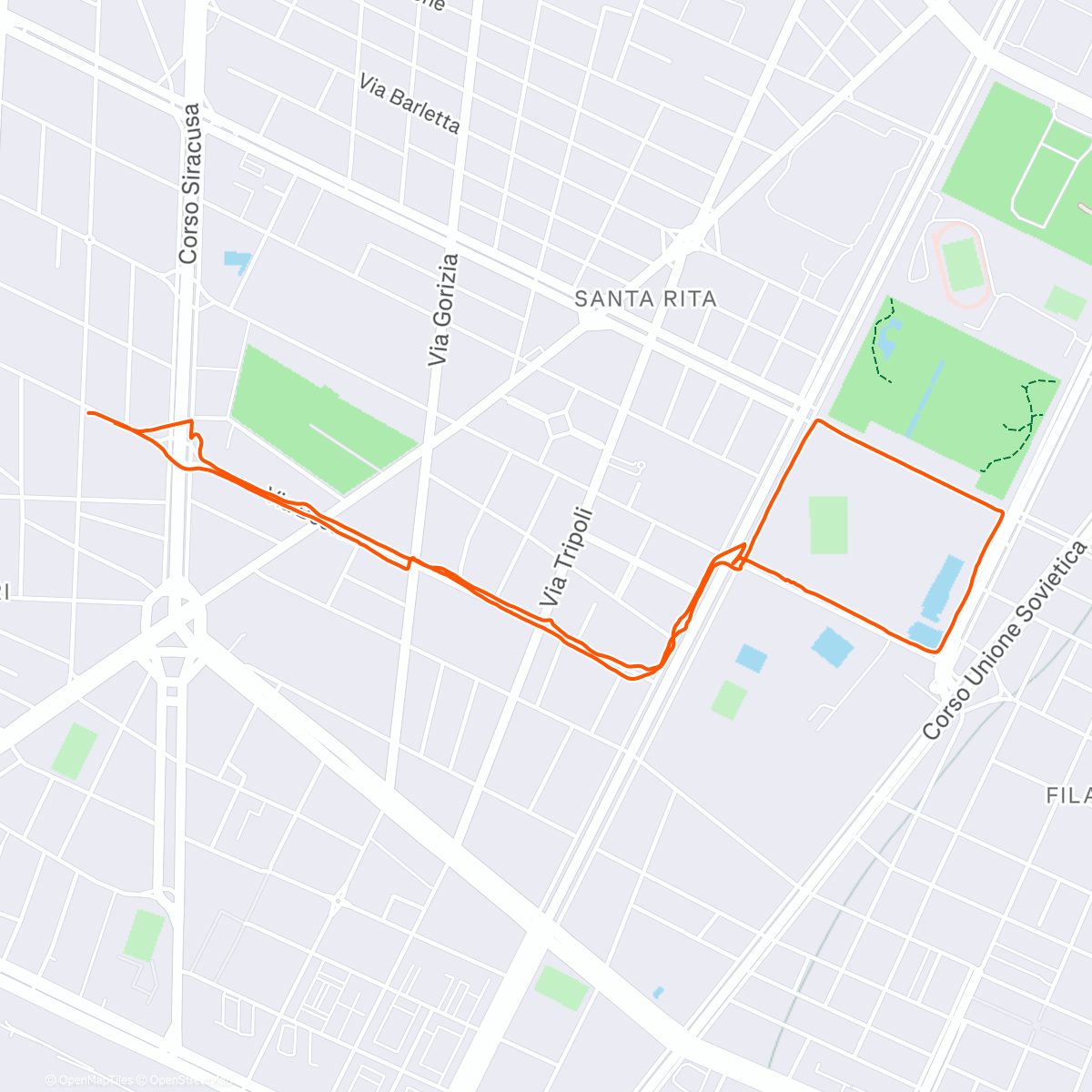 Map of the activity, Morning Run