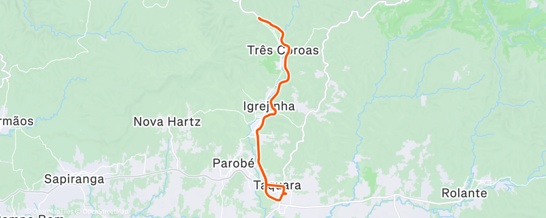 Map of the activity, Pedalada em gravel bike matinal