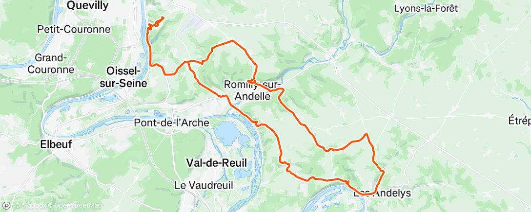 Map of the activity, Sortie vélo le matin