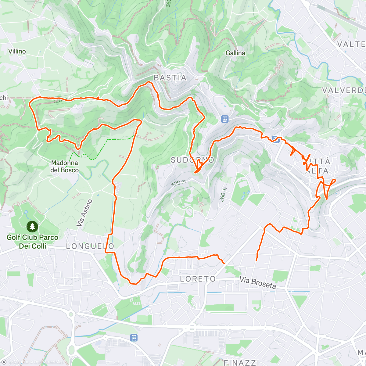 Map of the activity, Camminata all'aperto