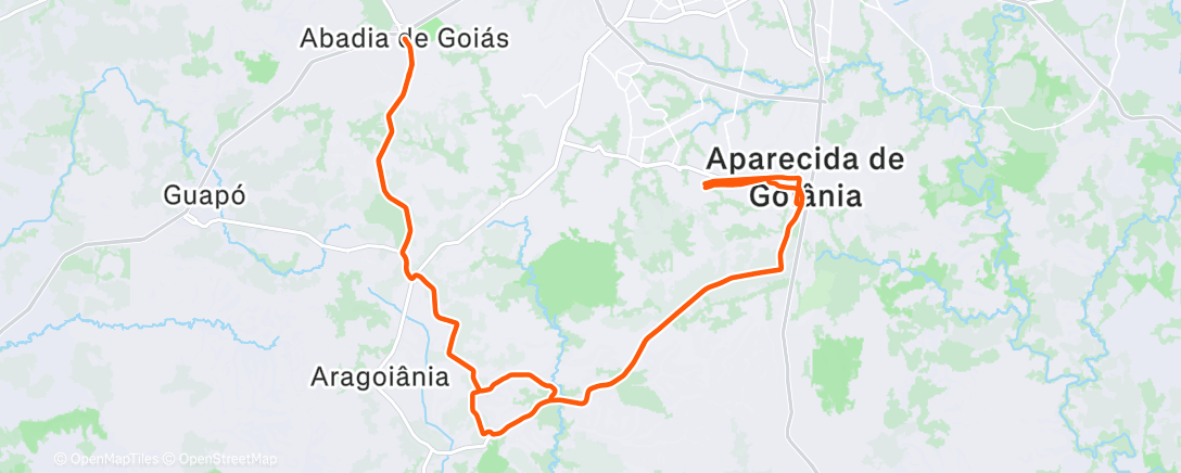 Map of the activity, Volta de bicicleta matinal