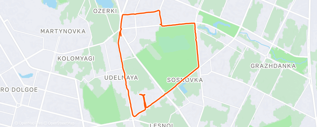 Карта физической активности (Afternoon Trail Run)