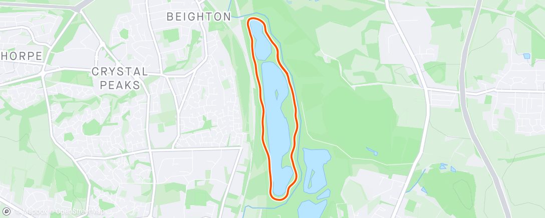 Map of the activity, Rother Valley parkrun