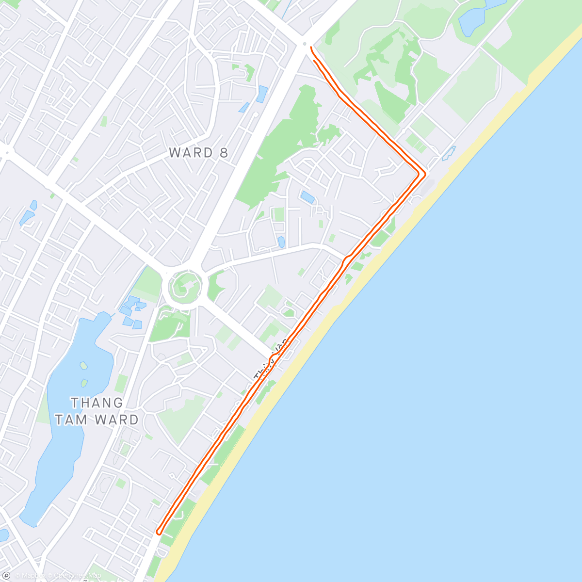 Map of the activity, Afternoon Run