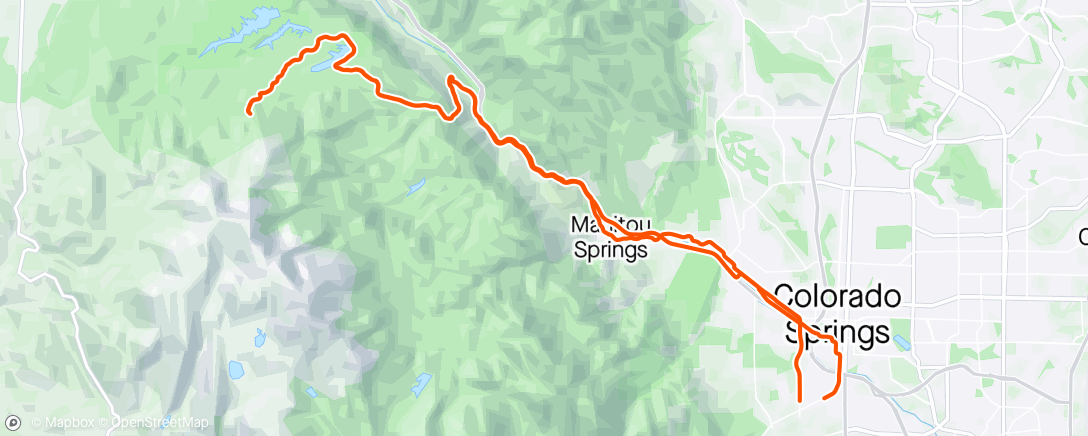 Map of the activity, I felt like climbing 😎 Pikes Peak to 10,000ft