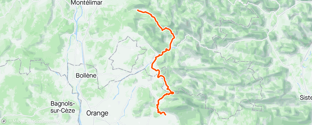 Map of the activity, Baronnies Provençales bikepacking J4