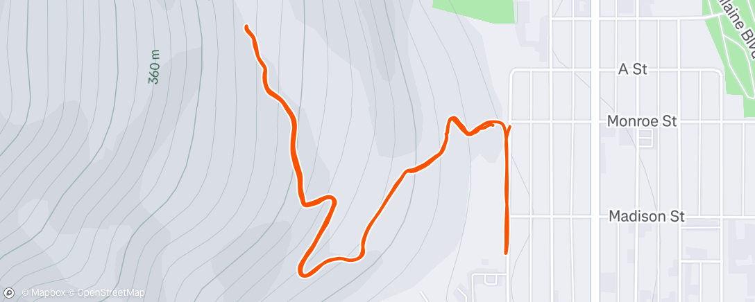 Map of the activity, Jeep trail