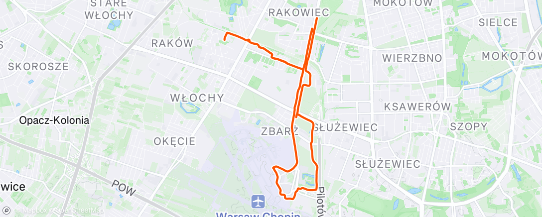 Map of the activity, Evening Run