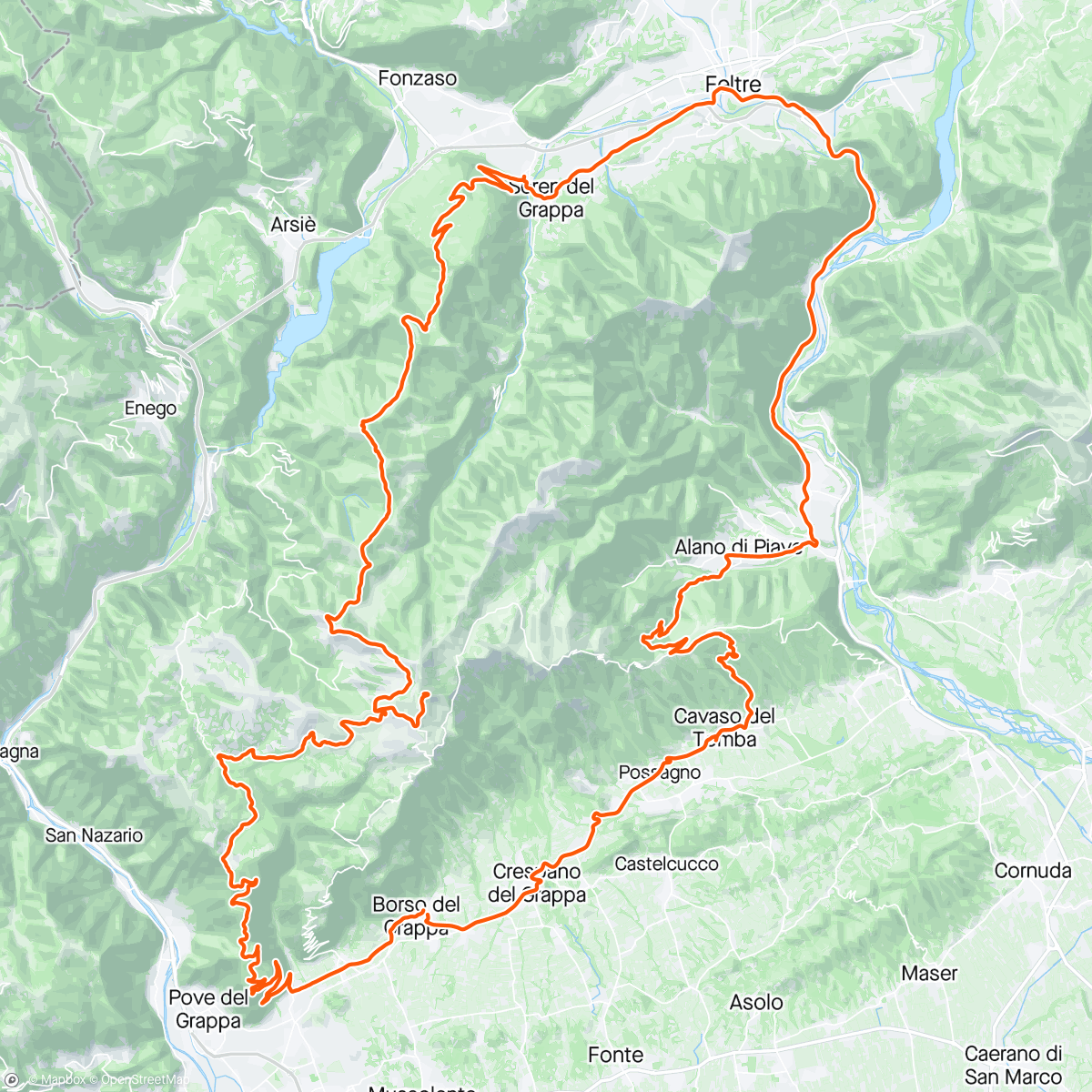 Mapa da atividade, Monte Tomba 🤦🏼‍♂️🤦🏼‍♂️🤦🏼‍♂️
