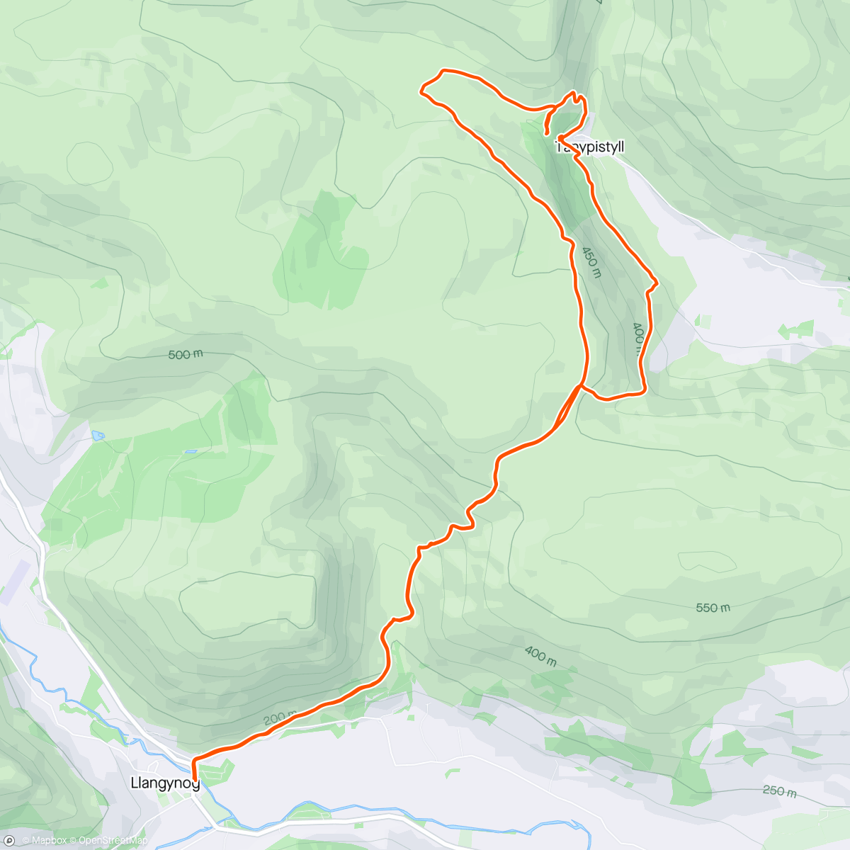 Mapa de la actividad (Morning Hike - Pistyll Rhaeadr from Llangynog)