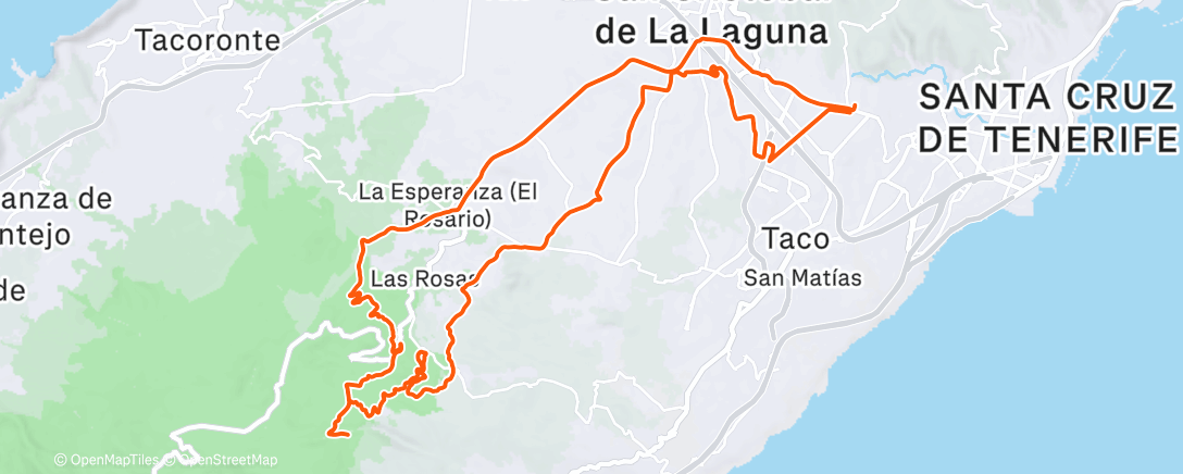 Map of the activity, Bicicleta de montaña por la tarde