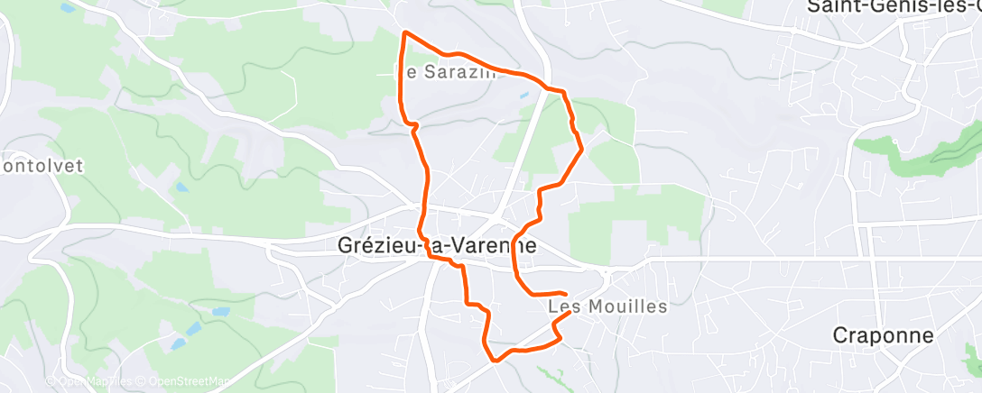 Карта физической активности (Marche dans l'après-midi)