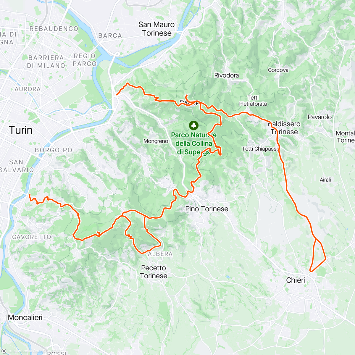 Map of the activity, Giro dell'ora di pranzo (solo collina x evitare il 💨 💨 💨