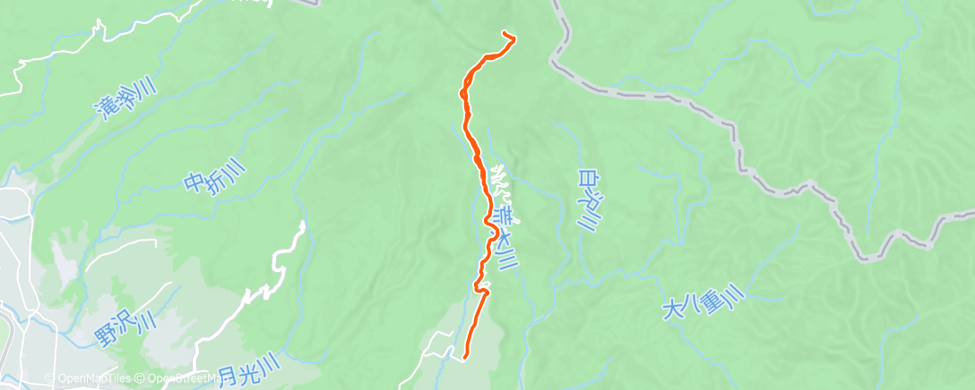 Map of the activity, Night Backcountry Ski