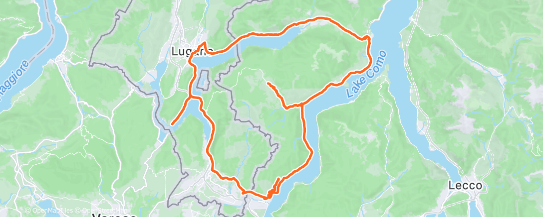 Map of the activity, Pedalata mattutina