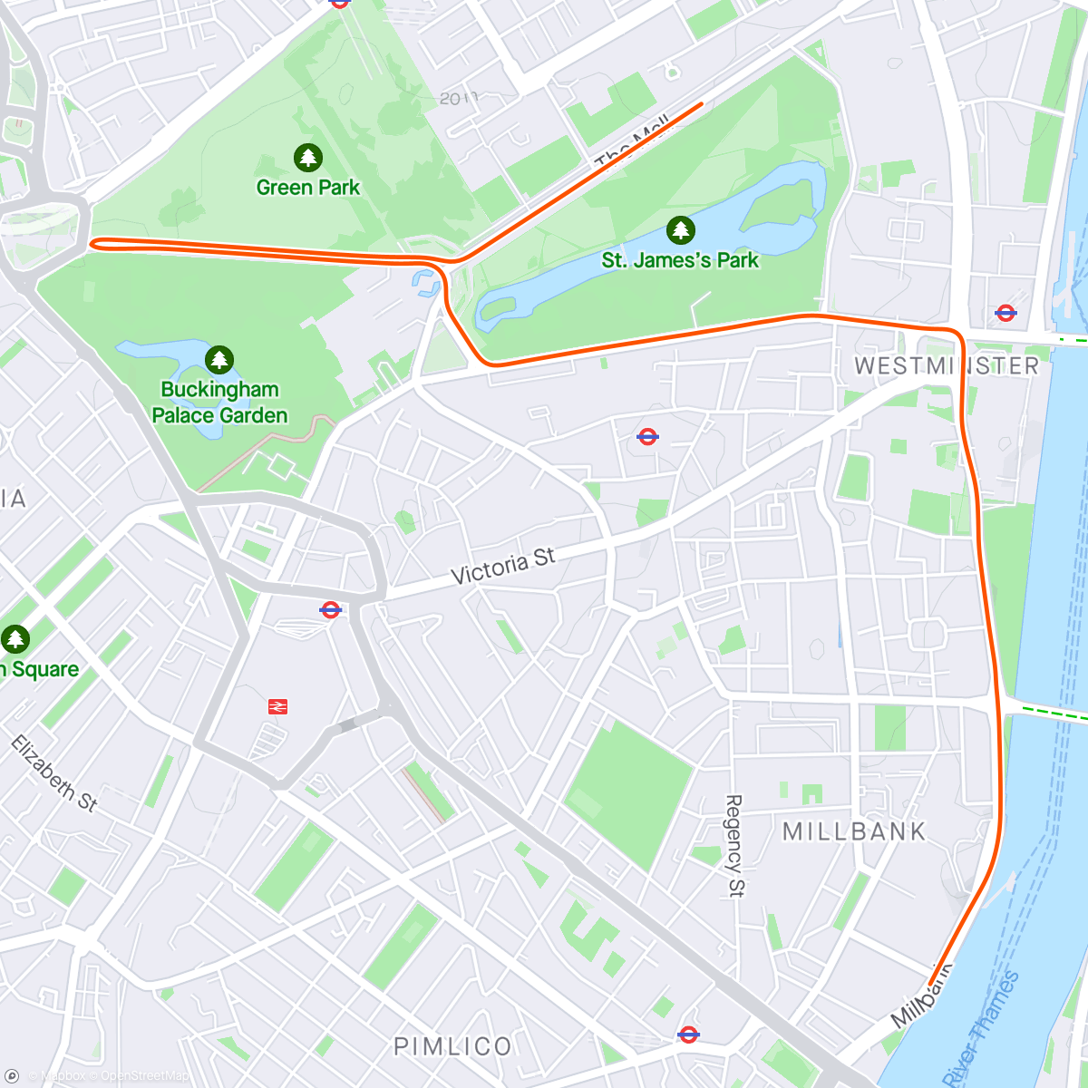 Carte de l'activité Zwift - London