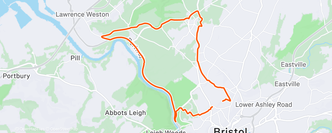 Map of the activity, Morning Run